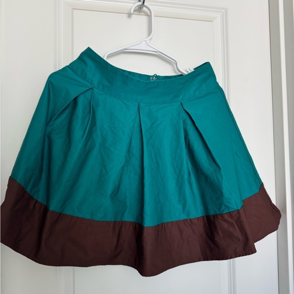 H&M Teal and Brown Skirt
